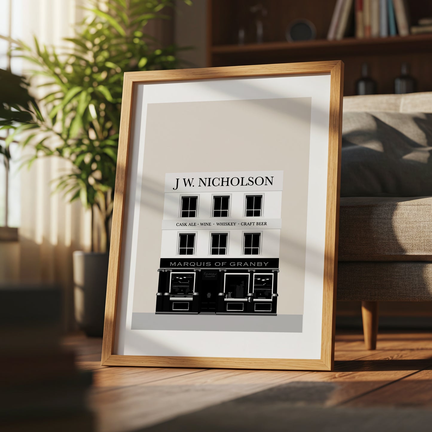 Fitzrovia print, The Marquis of Granby pub