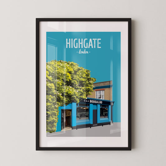 Highgate print, The Boogaloo pub
