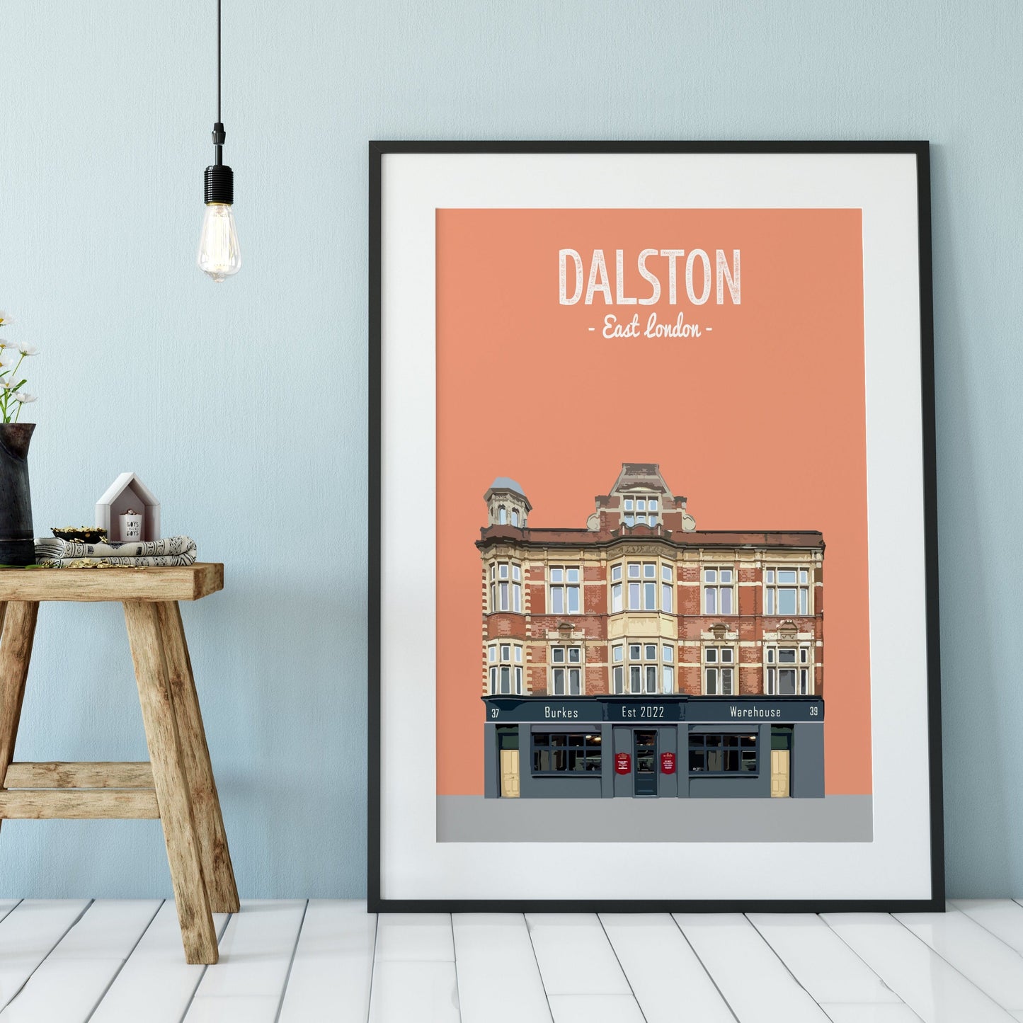 Dalston print, Burkes Warehouse