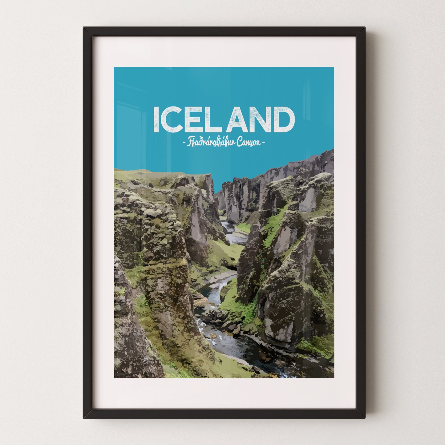 Iceland print, Fjaðrárgljúfur Canyon