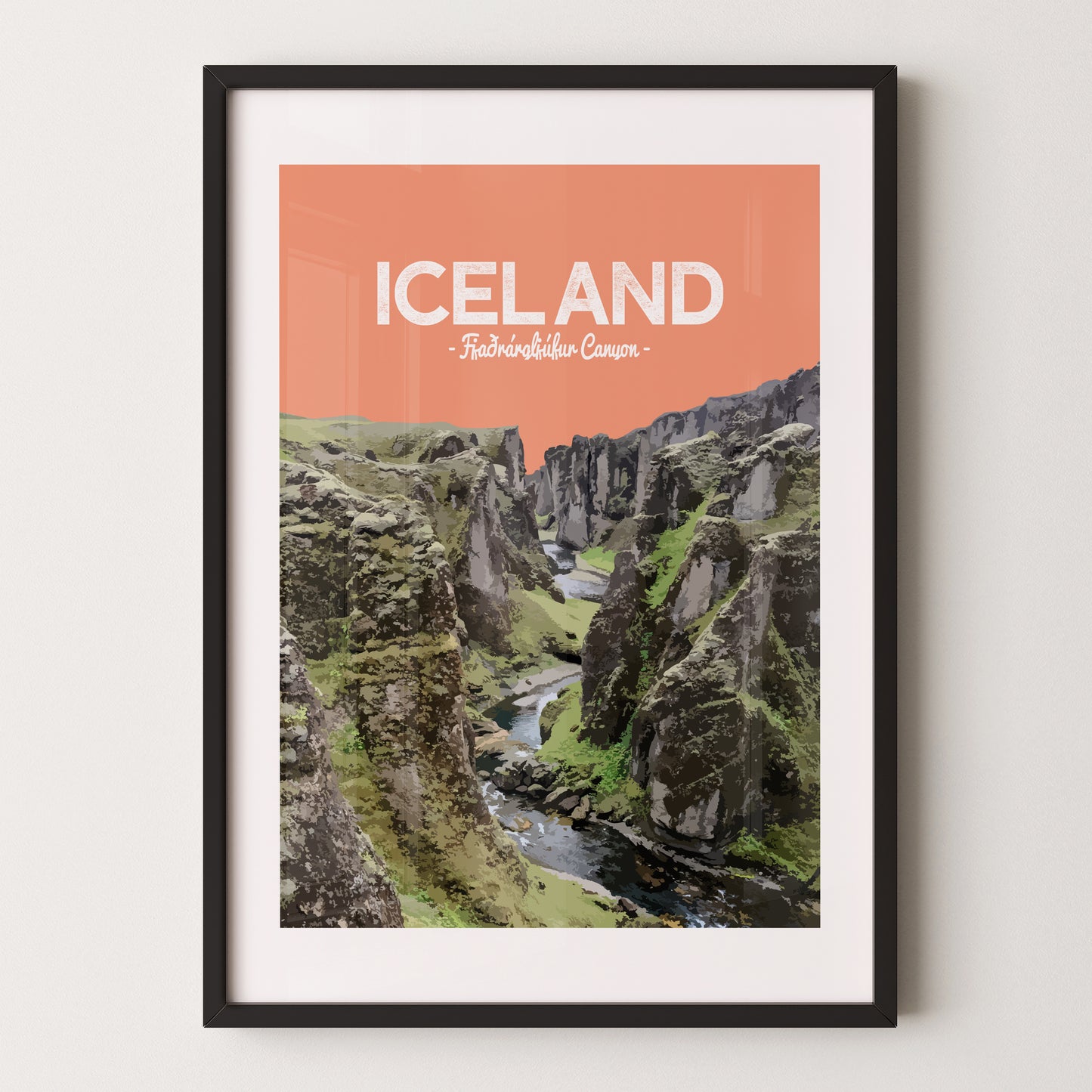 Iceland print, Fjaðrárgljúfur Canyon