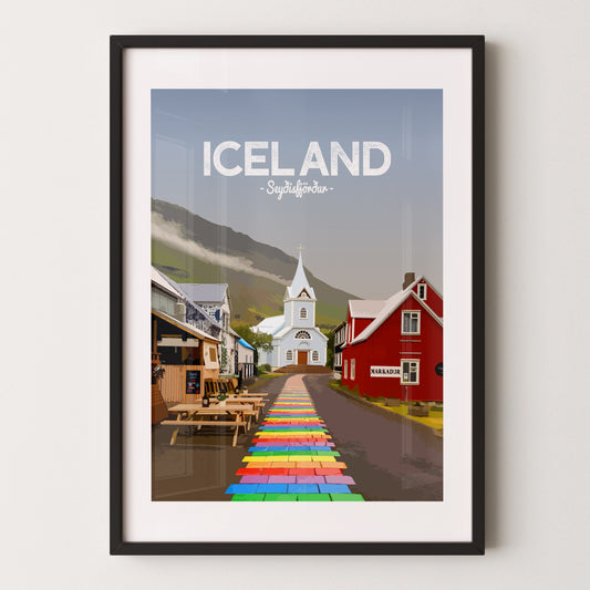 Iceland print, Seyðisfjörður