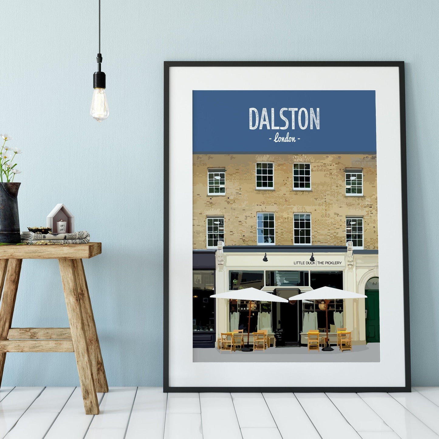 Dalston print, The Little Duck restaurant
