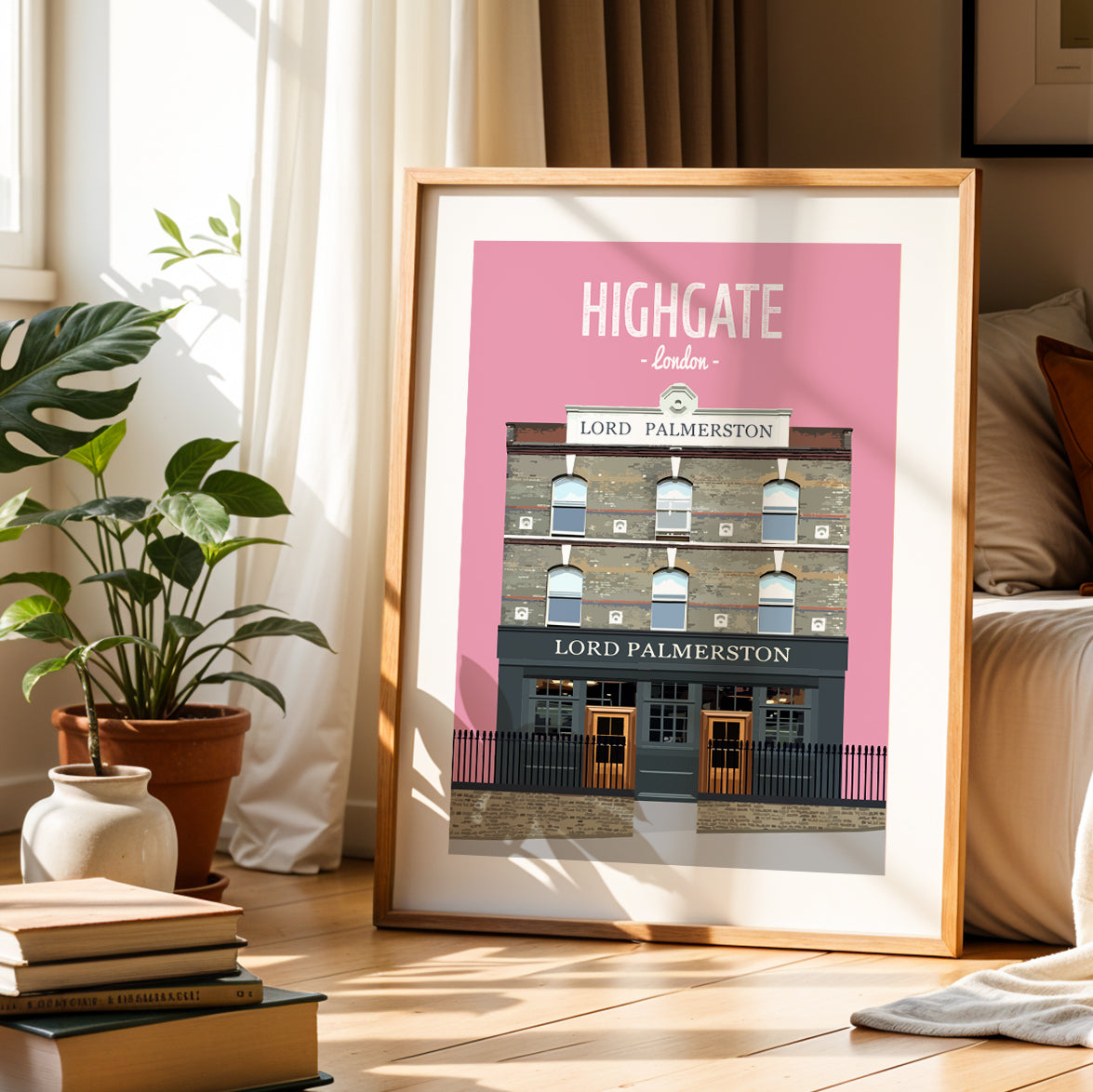 Highgate print, The Lord Palmerston pub