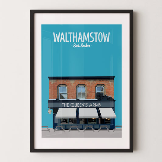 Walthamstow print, The Queens Arms pub