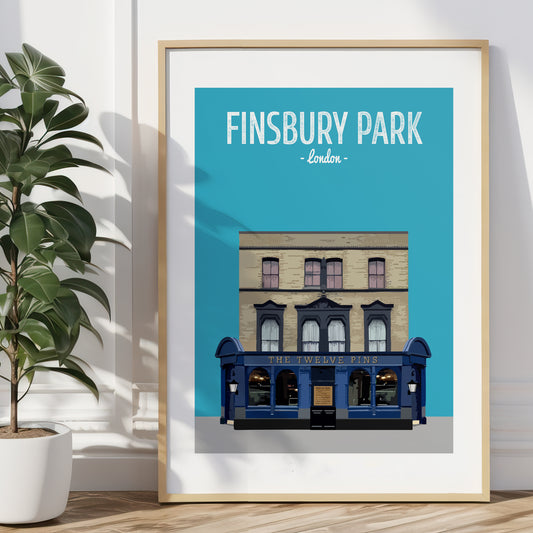Finsbury Park print, The Twelve Pins pub