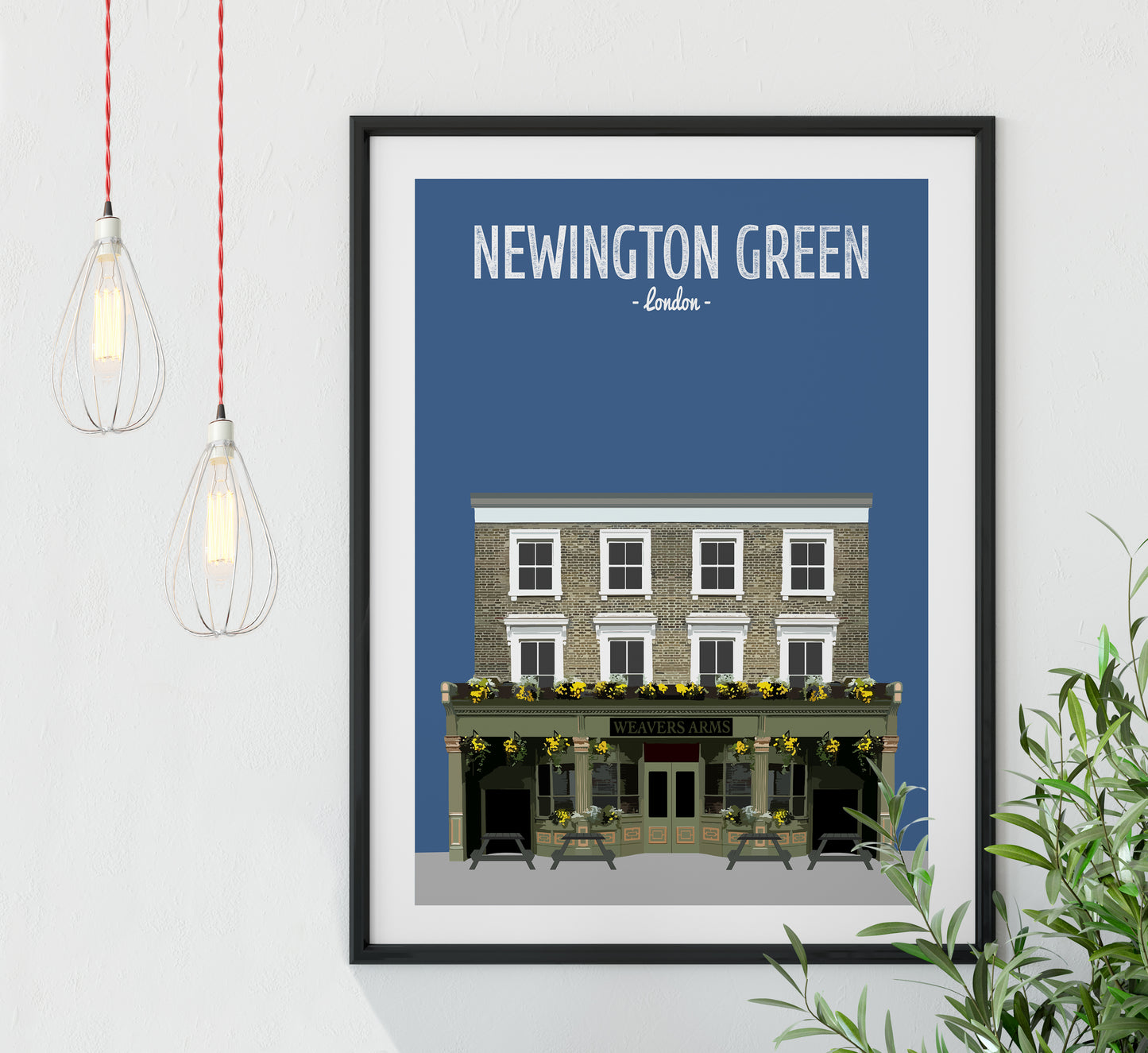 Newington Green print, The Weavers Arms pub