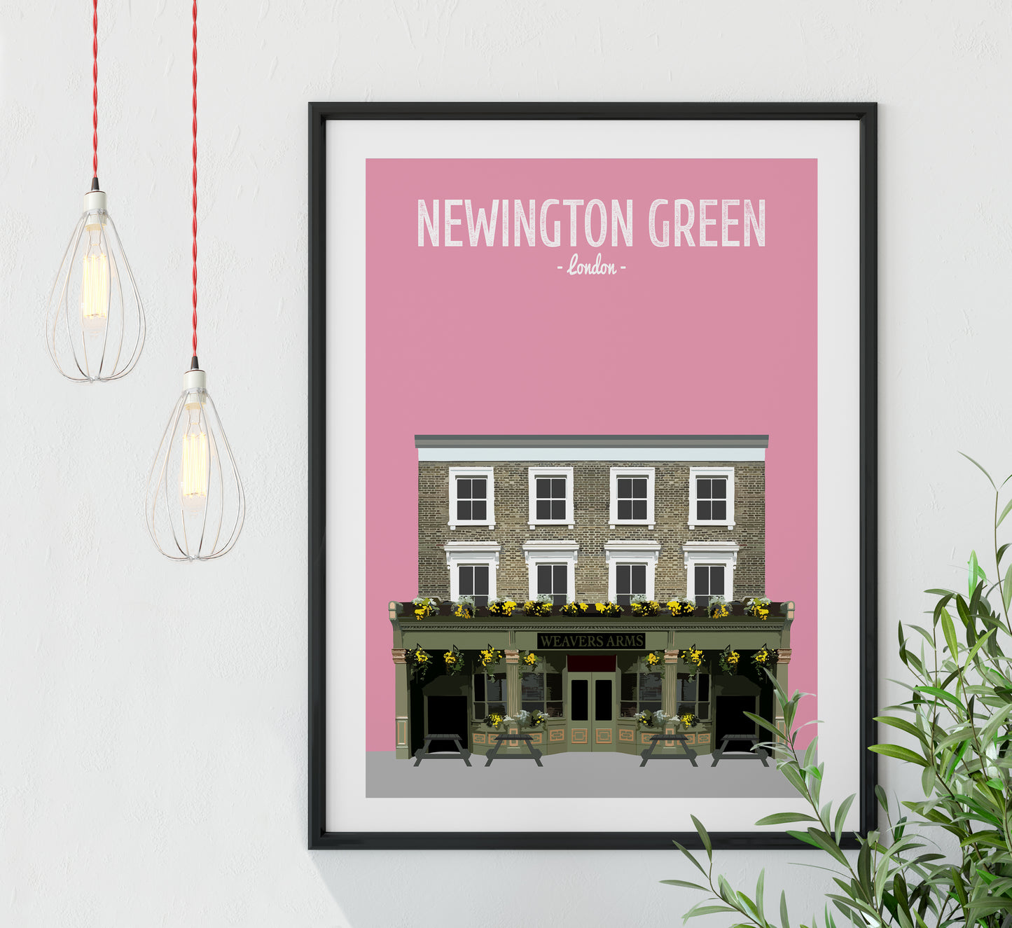 Newington Green print, The Weavers Arms pub