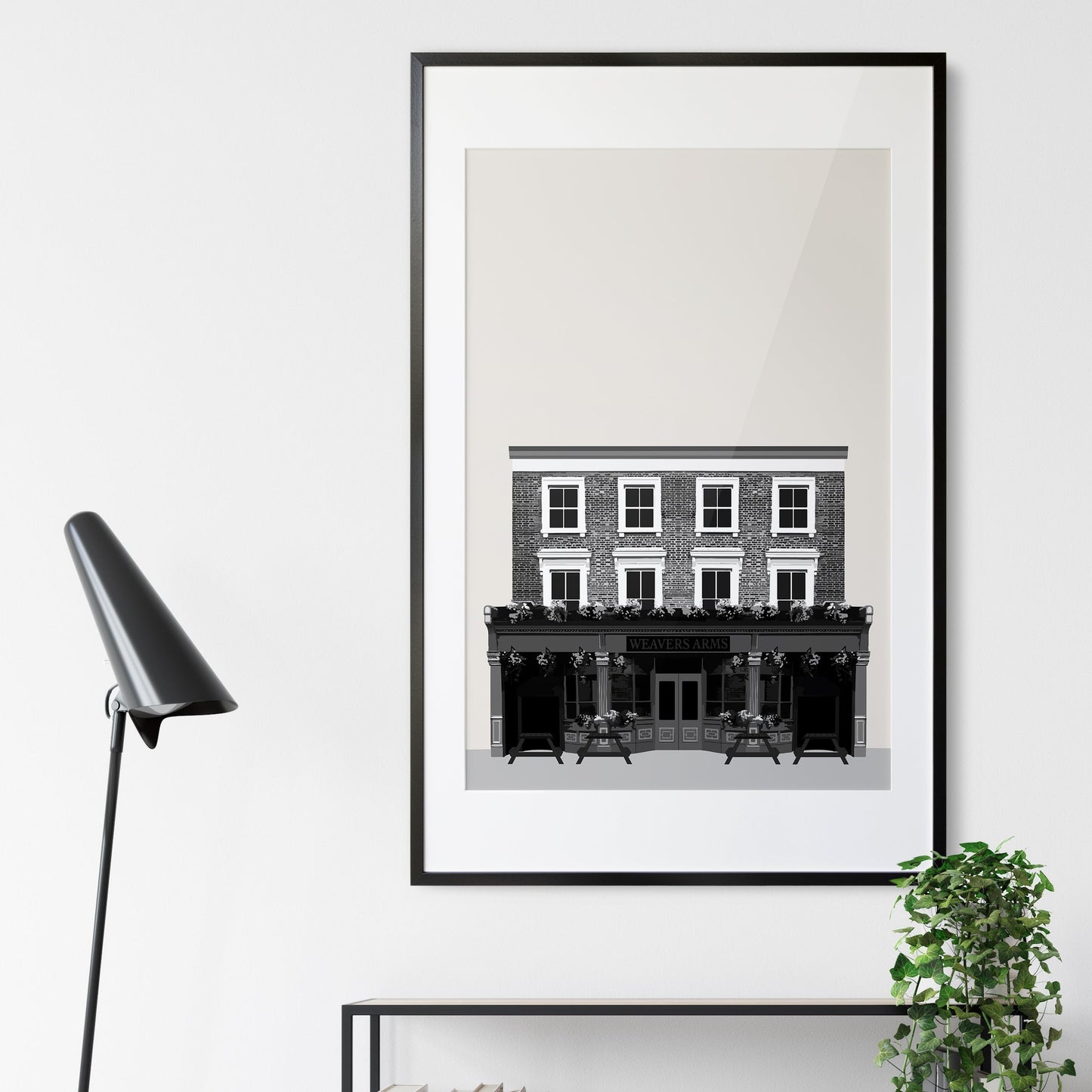 Newington Green print, The Weavers Arms pub