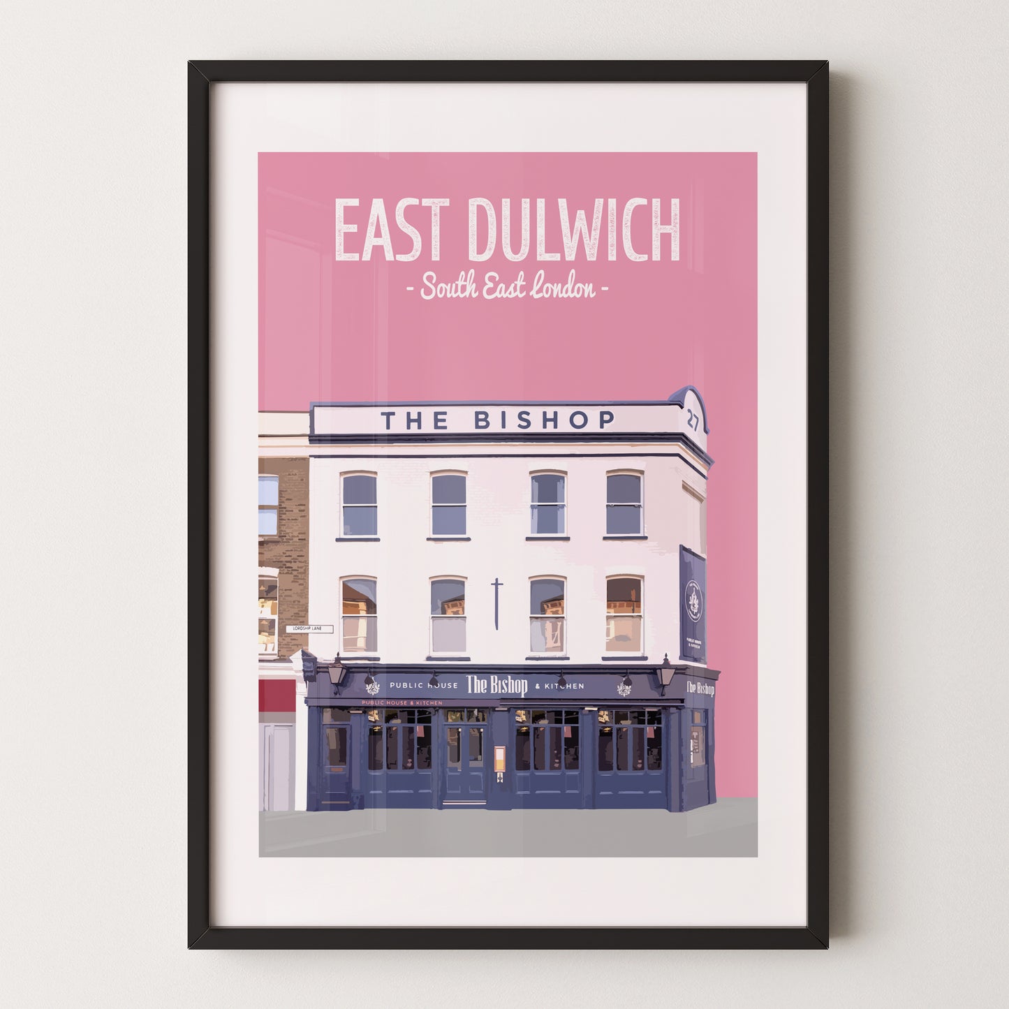 East Dulwich print, The Bishop pub