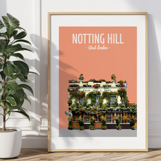 Notting Hill print, The Churchill Arms pub