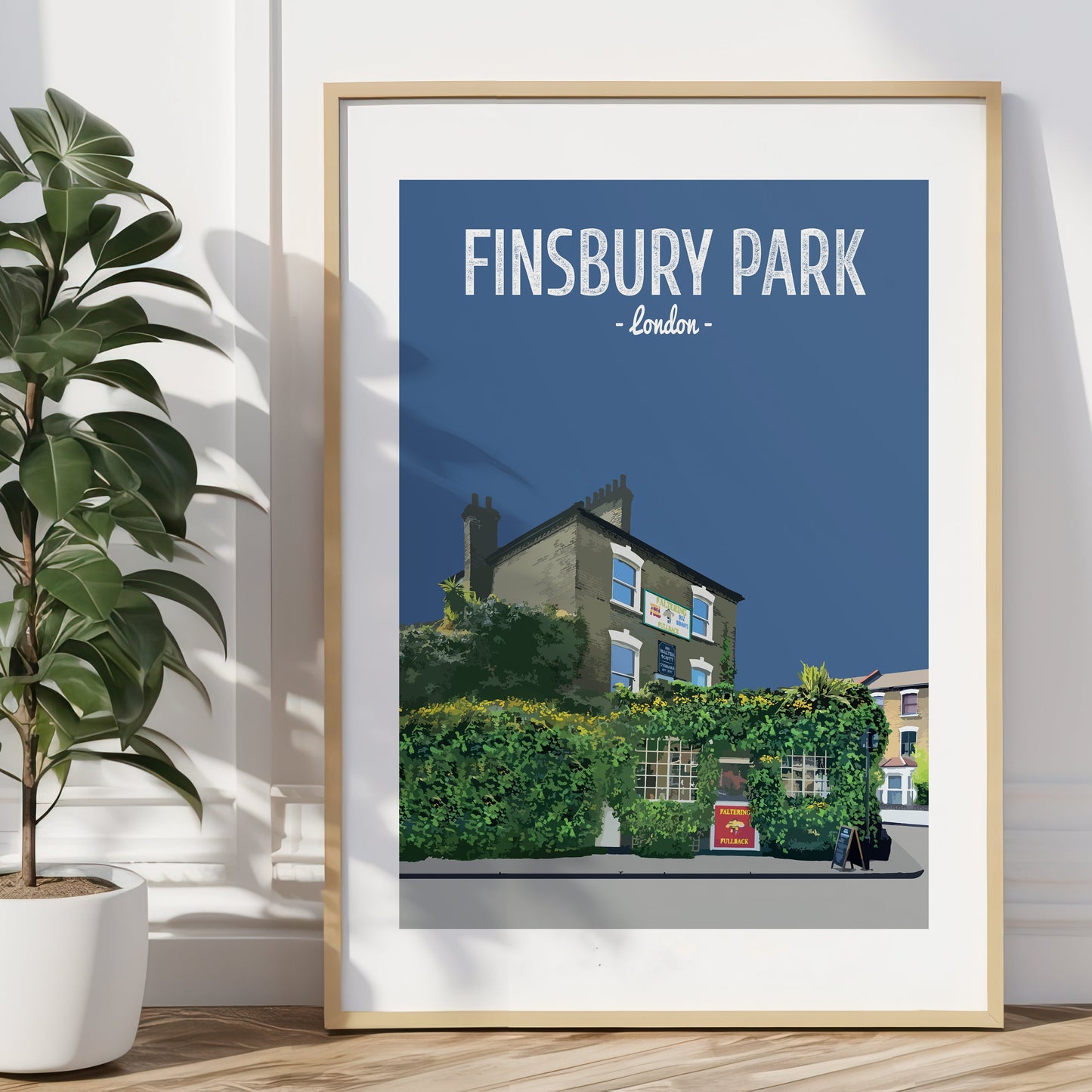 Finsbury Park print, The Faltering Fullback pub