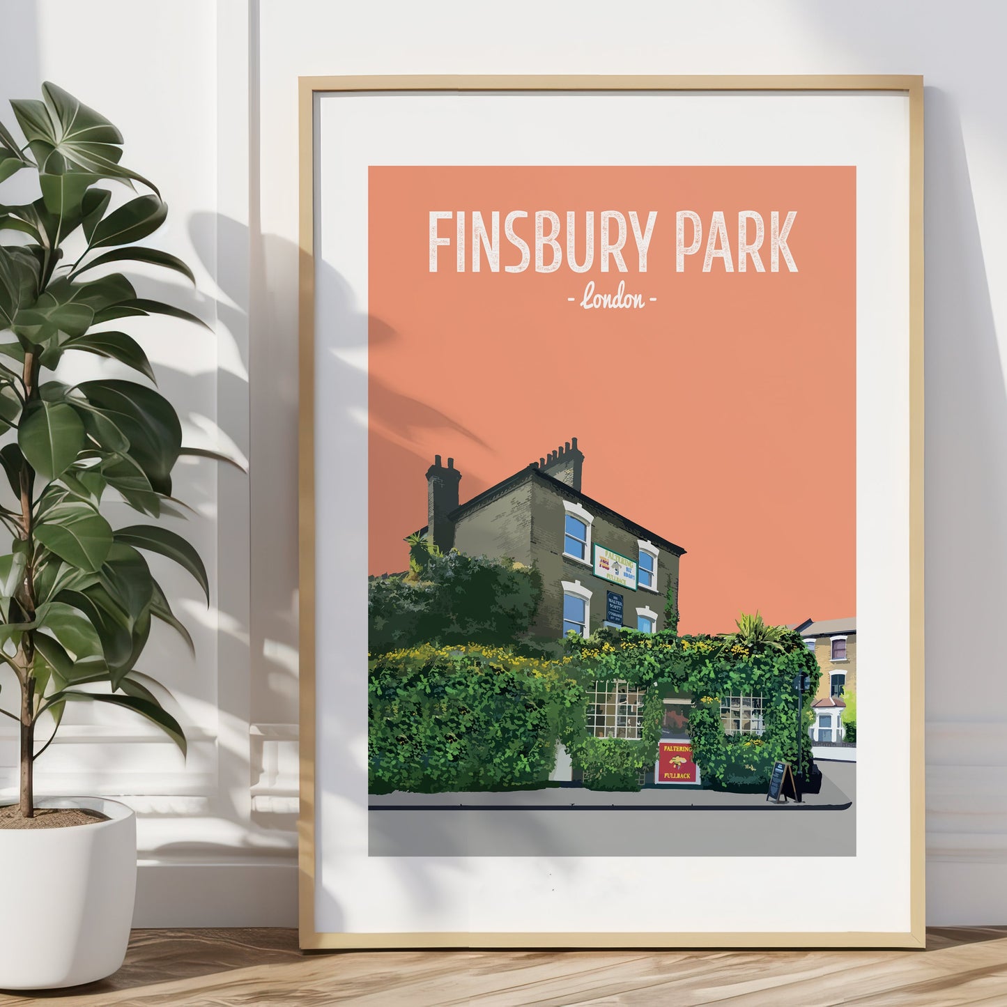 Finsbury Park print, The Faltering Fullback pub