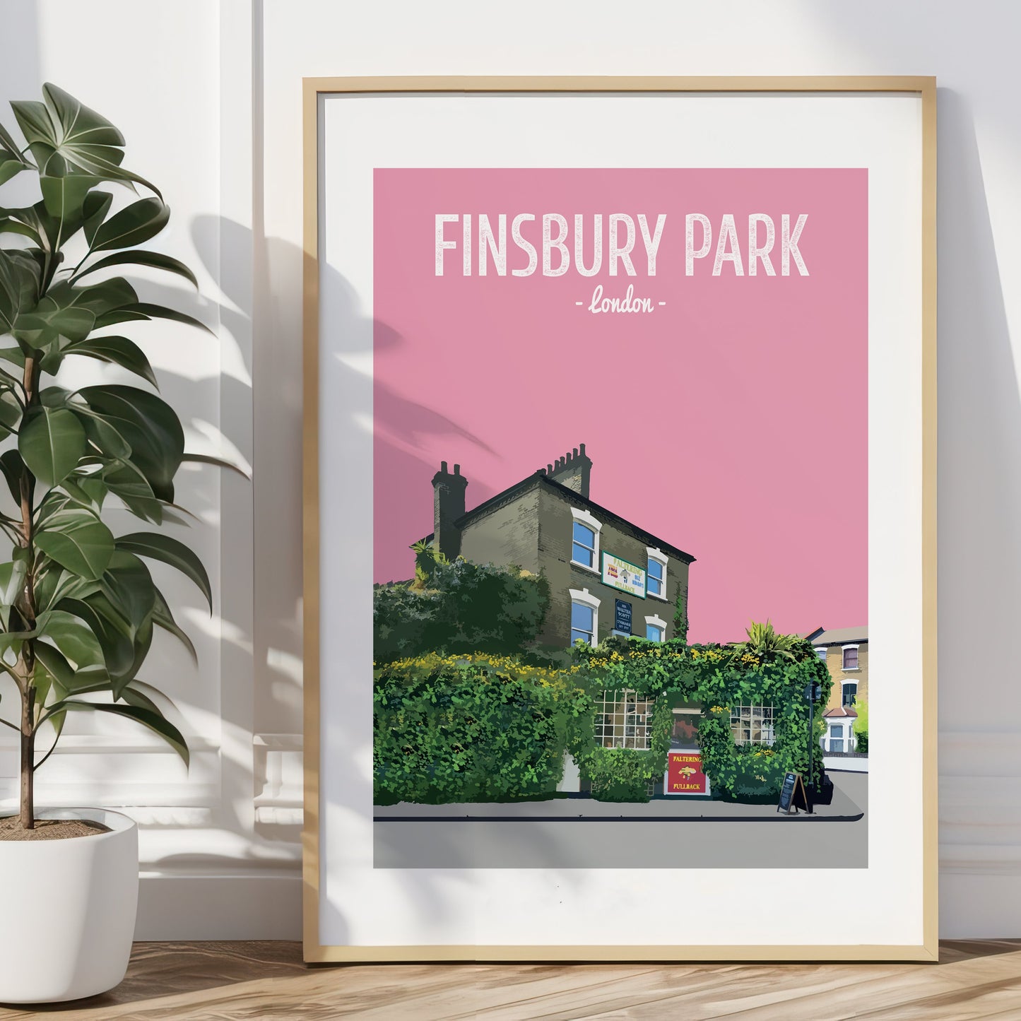 Finsbury Park print, The Faltering Fullback pub
