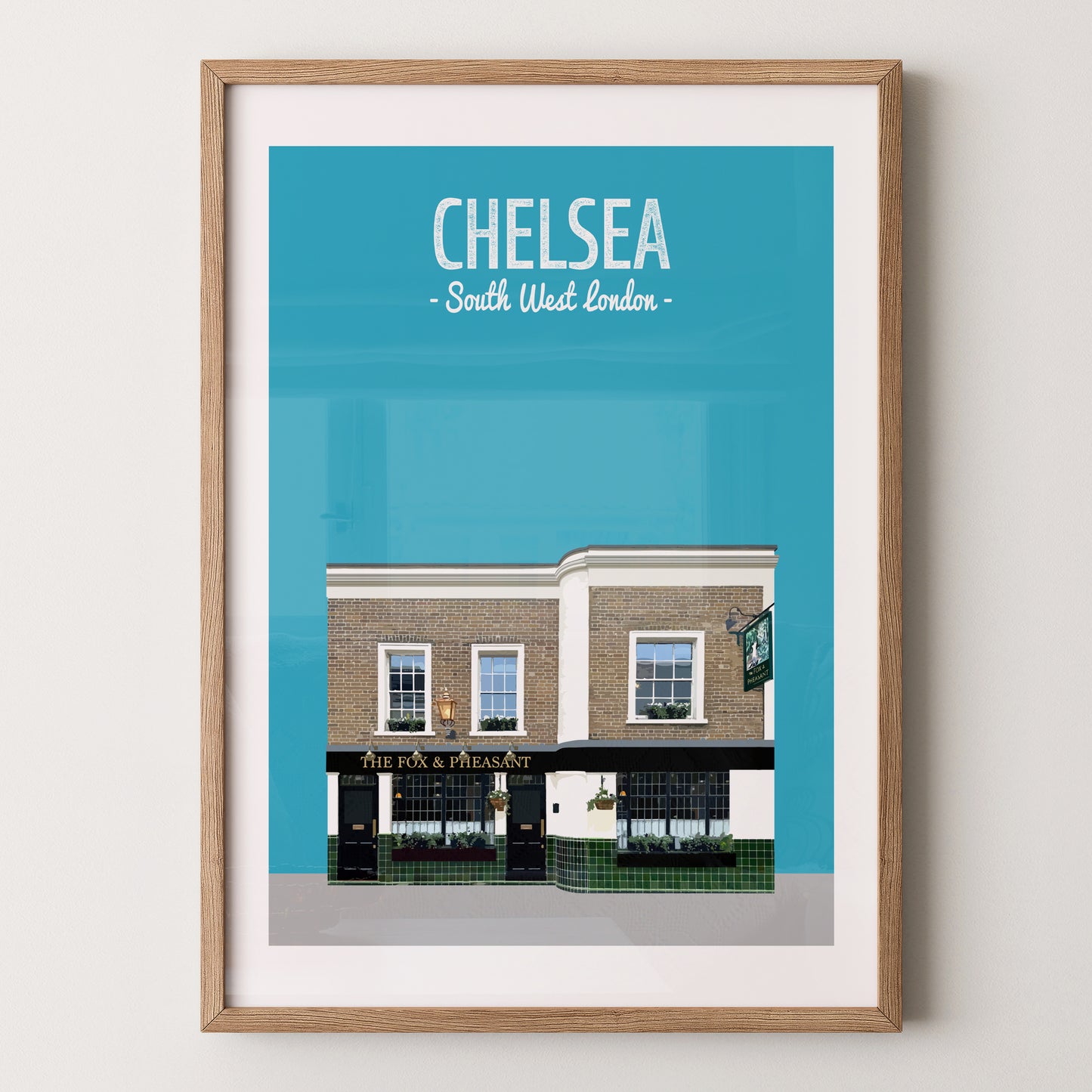 Chelsea print, The Fox & Pheasant pub