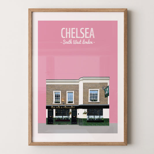 Chelsea print, The Fox & Pheasant pub