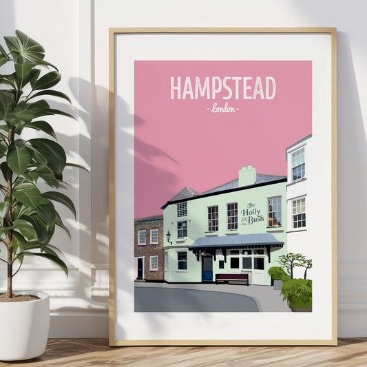 Hampstead print, The Holly Bush pub