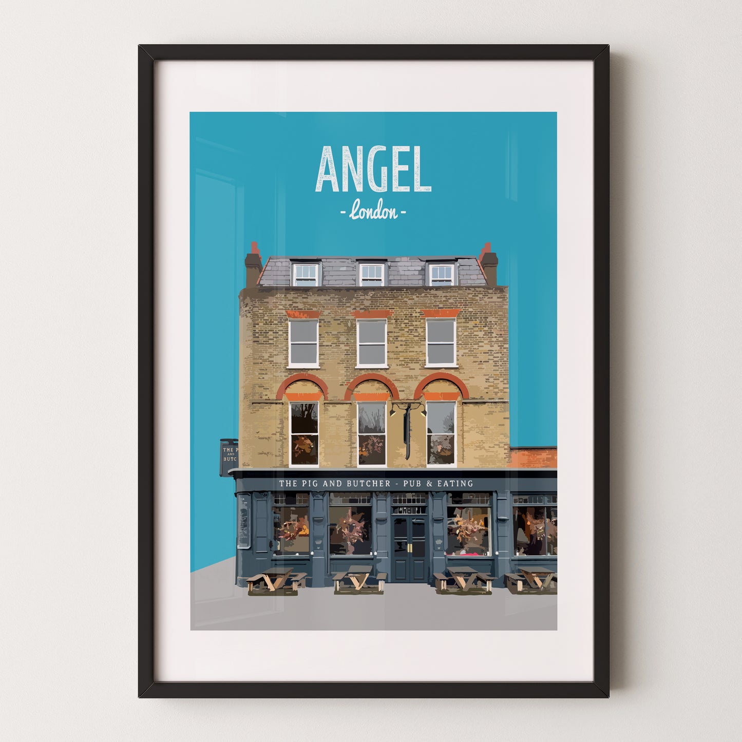 Angel print, The Pig and Butcher pub