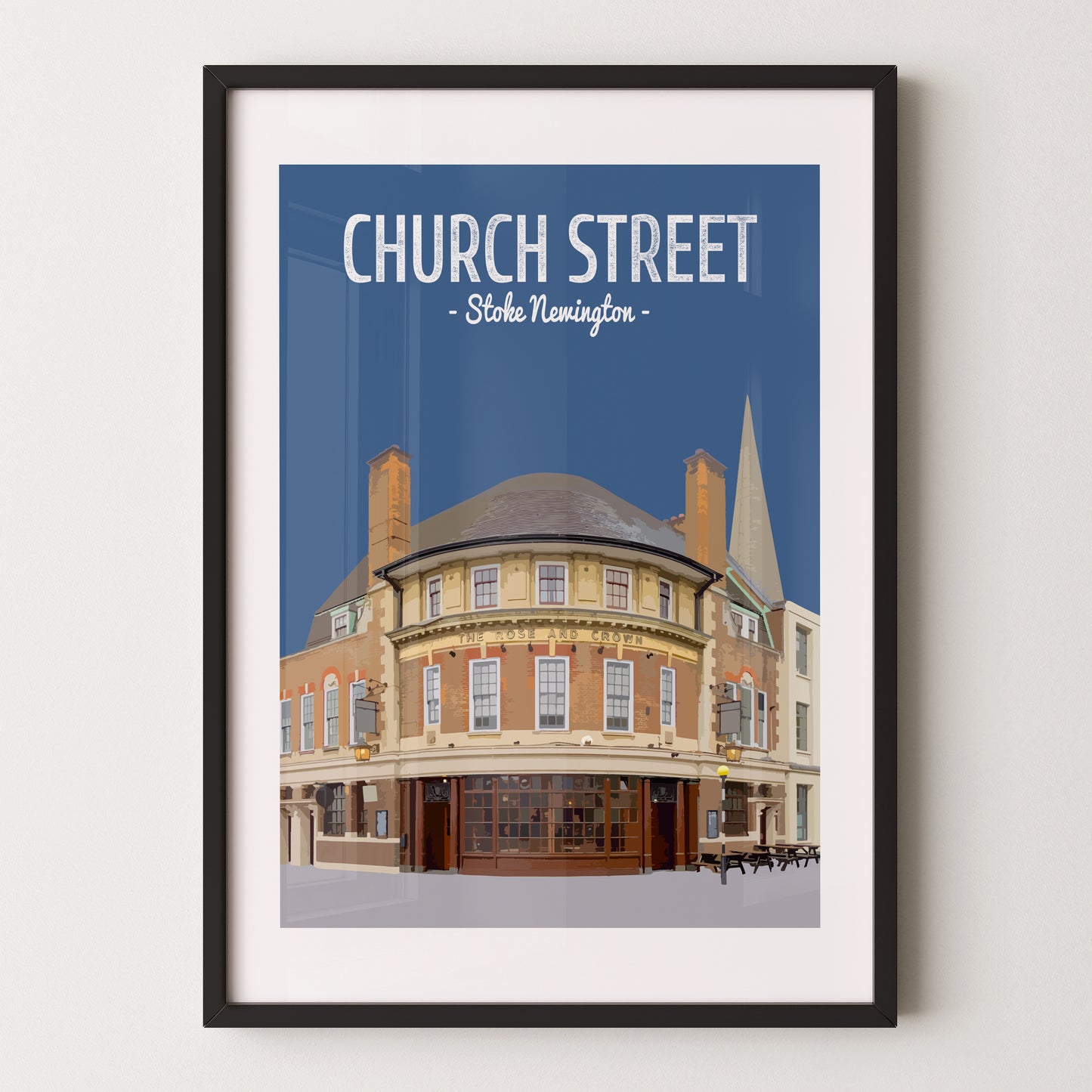 Church Street print, The Rose and Crown pub