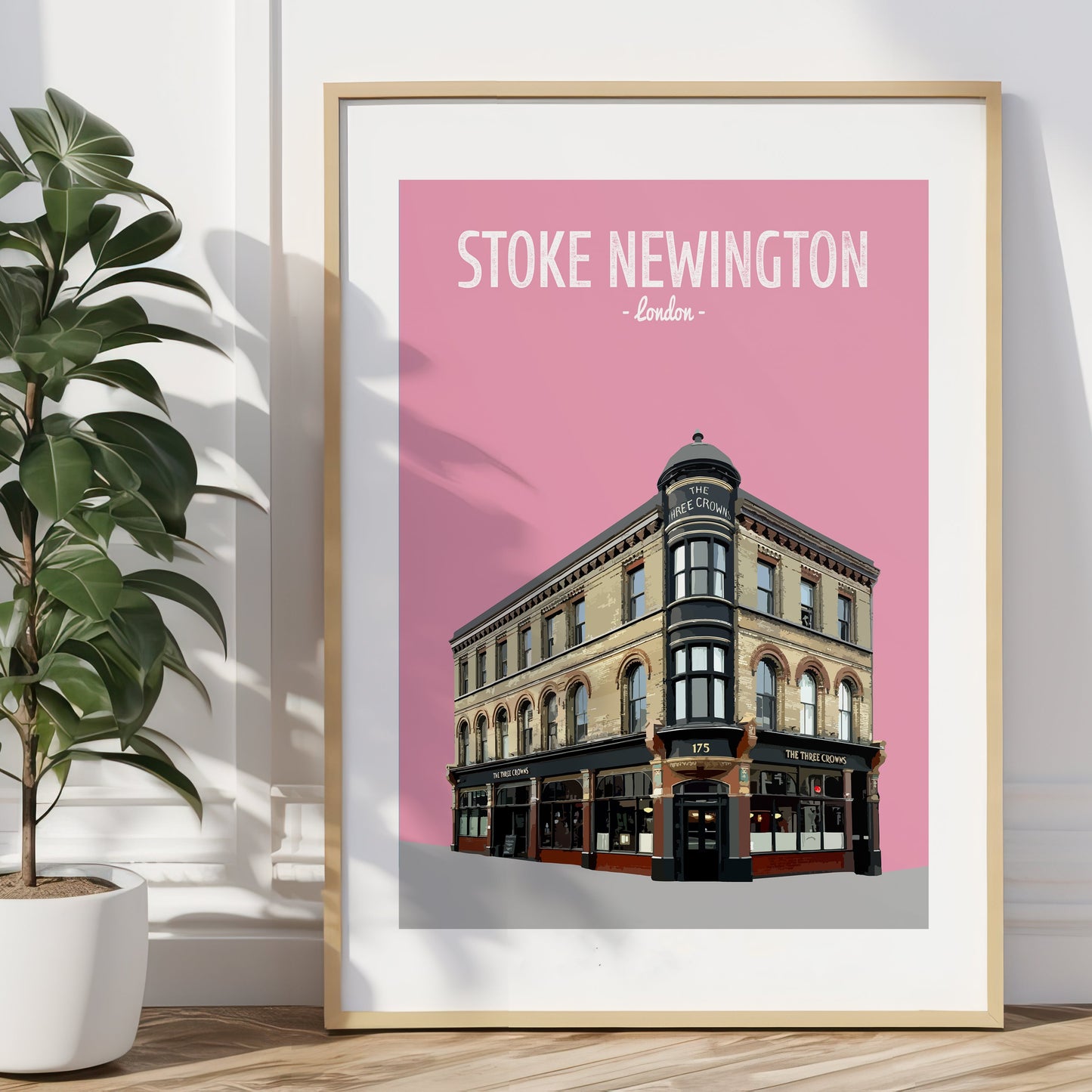 Stoke Newington print, The Three Crowns pub