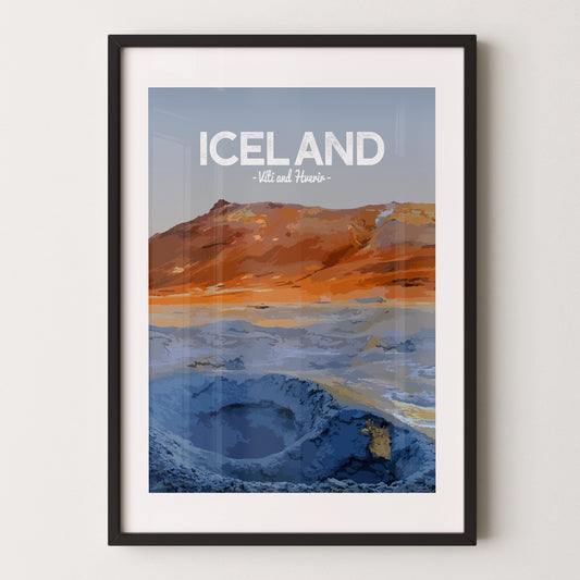 Iceland print, Hverir geothermal area, North Iceland