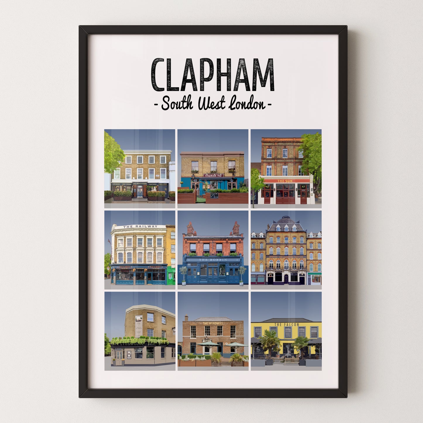 Clapham pubs print