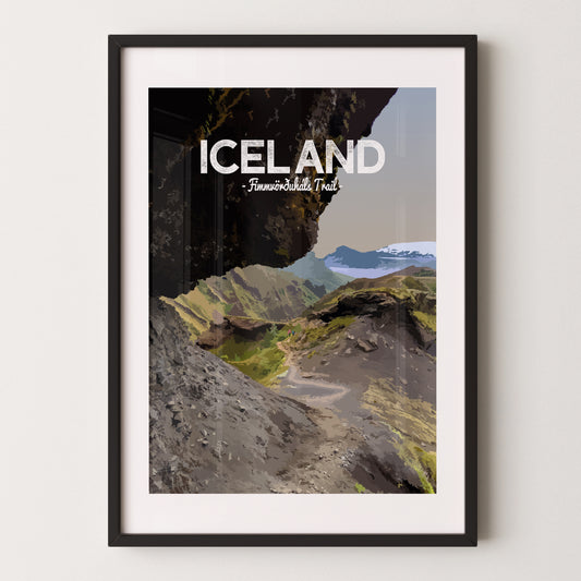 Iceland print, Fimmvorduhals Hiking Trail