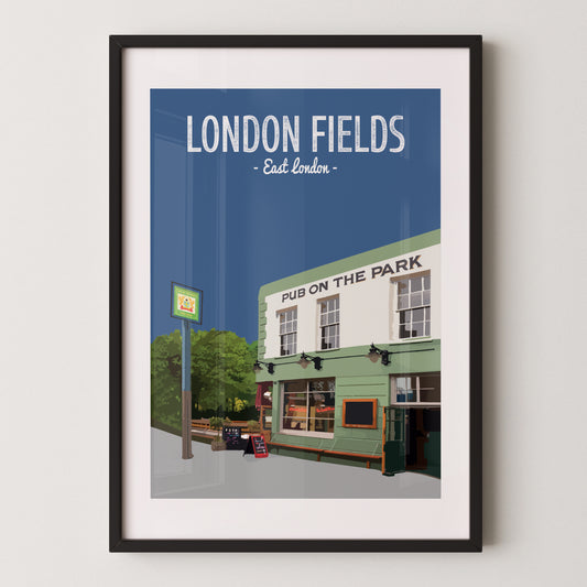 London Fields print, The Pub on the Park