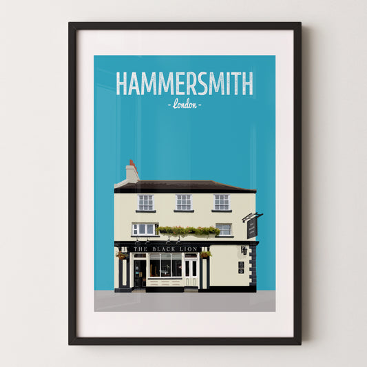 Hammersmith print, The Black Lion pub